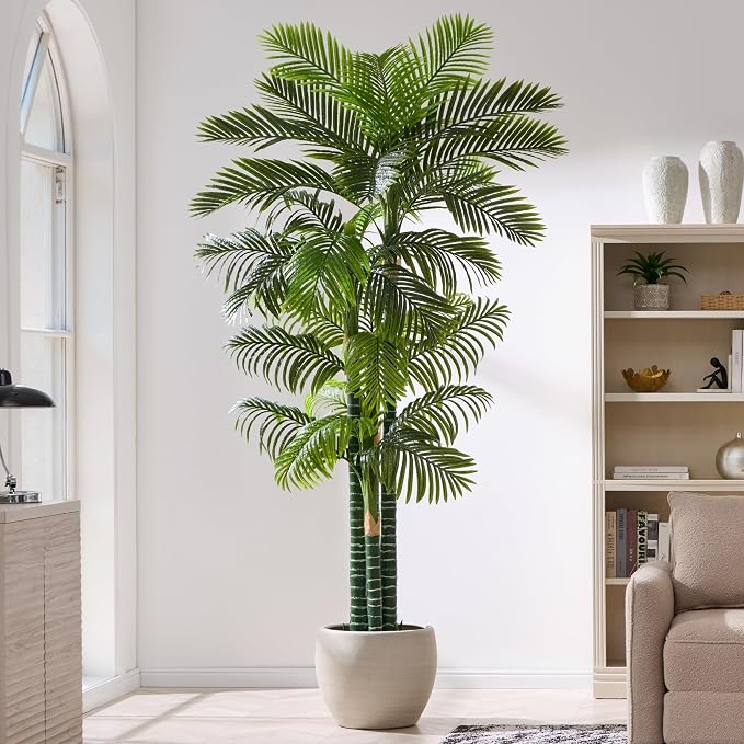 8.5FT Artificial Golden Cane Palm Tree - Image 9