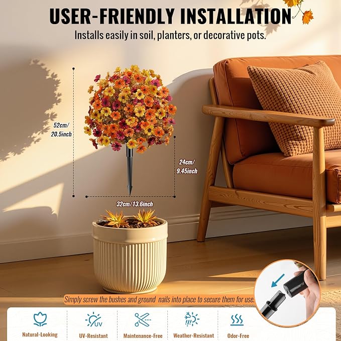 Alupssuc 8Pcs 20" Artificial Topiary Ball Flowers - Image 2