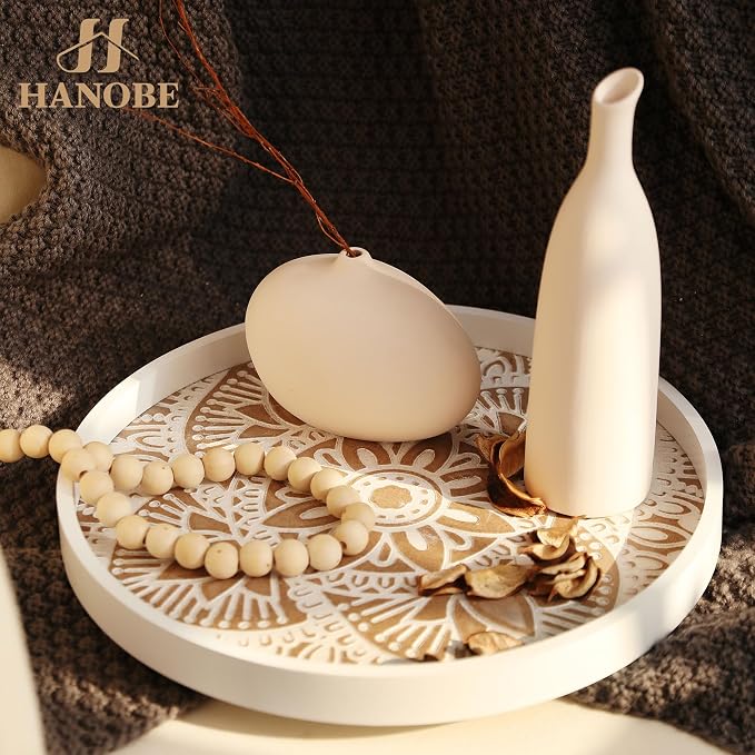 Hanobe Round Boho Decorative Tray - Image 2