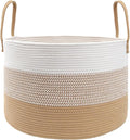 JMvicyroam 65L Extra Large Machine Washable Cotton Rope Blanket Basket | by JMvicyroam