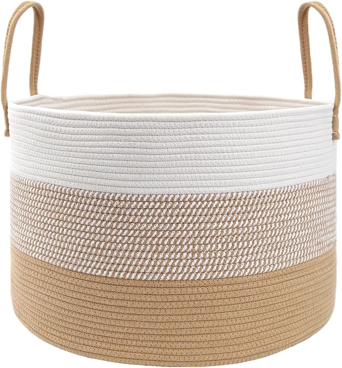 JMvicyroam 115L Extra Large Machine Washable Cotton Rope Blanket Basket | by JMvicyroam
