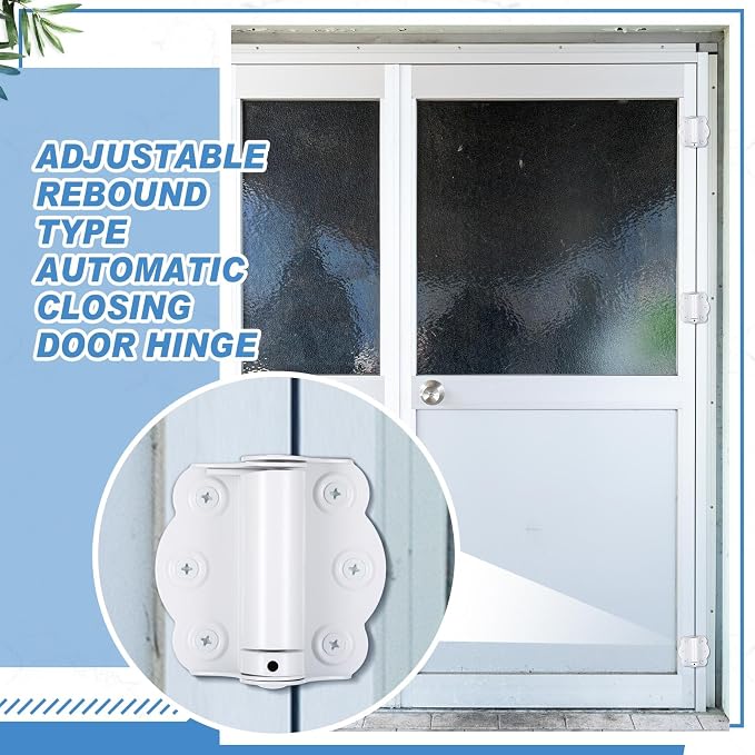 Zonon 4 Pack Self Closing Screen Door Hinge 2 3/4" Adjustable Heavy Duty Steel - Image 7