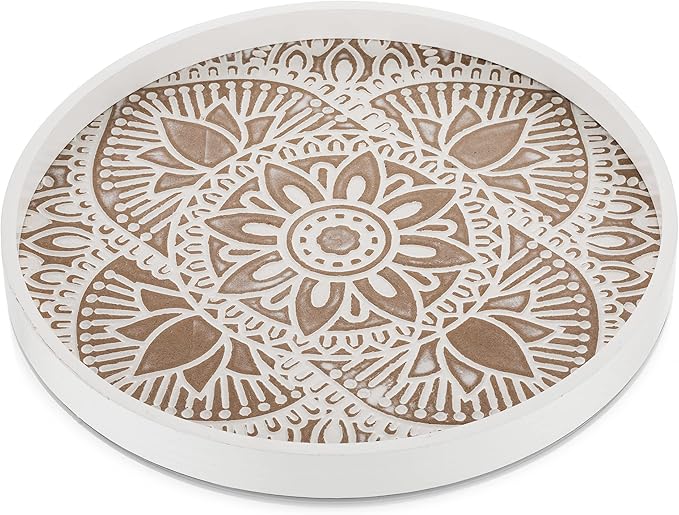 Hanobe Round Boho Decorative Tray by Hanobe