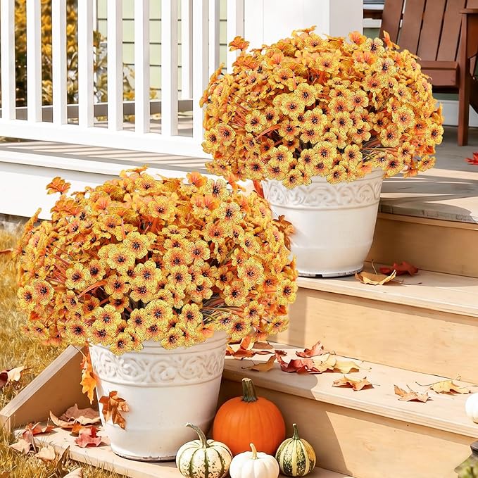 22 Pack Artificial Fall Flowers Mums - Image 4