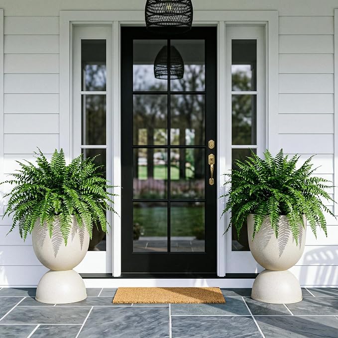 KOL Planters Flower Pots, Plastic Urn Planters by KOL