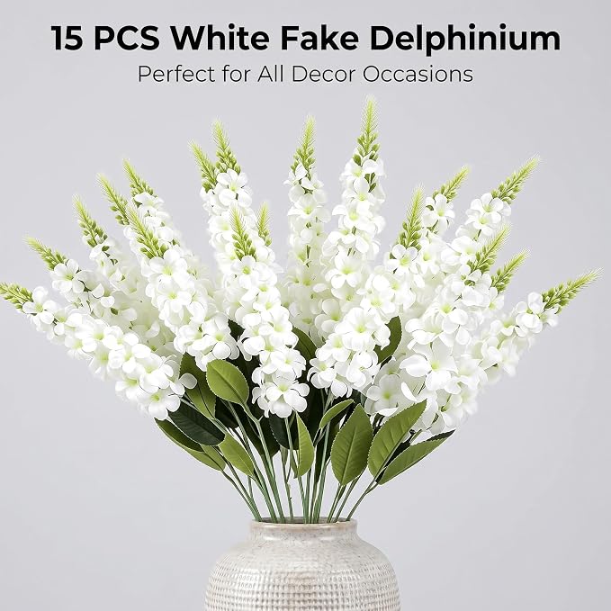 Kate Aspen 15pcs Snapdragon Artificial Flowers Delphinium Artificial Flowers - Image 6