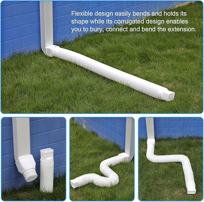 plusgutter 11.5ft Long Gutter Downspout Extensions Flexible, Down Spout Drain - Image 5