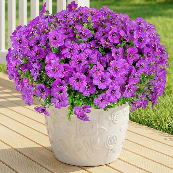 13 Bundles Artificial Flowers for Outdoors Spring Decoration | Silk Realistic by LetuoClipsClipsandHooks
