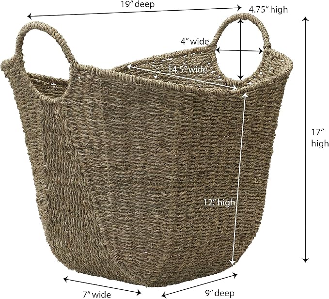 Household Essentials Brown Wicker Storage Basket - Image 2