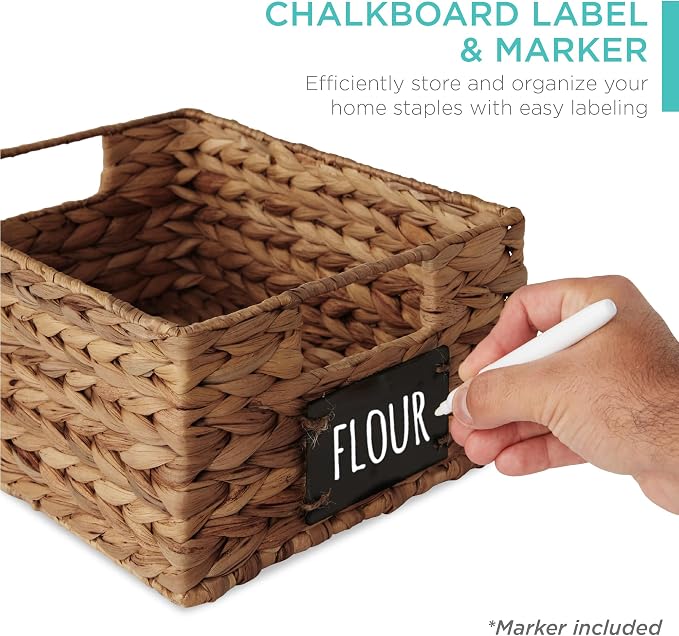 Best Choice Products Set of 4 9x12in Water Hyacinth Pantry Baskets, Woven - Image 2