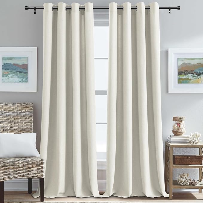 H.VERSAILTEX Soft Faux Linen Curtains 108 Inches Long by HVERSAILTEX
