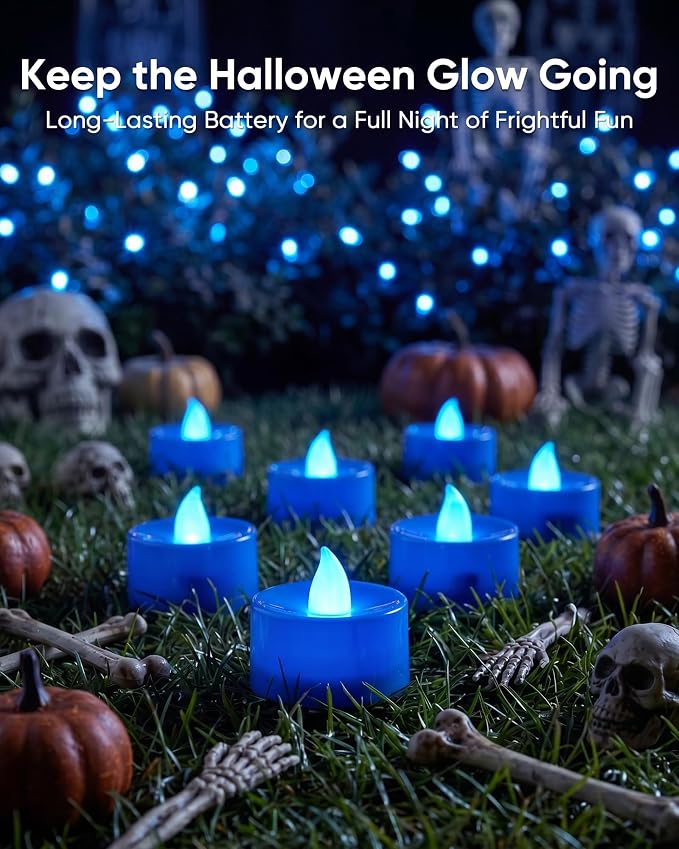 Homemory 50-Pack Navy Blue Flameless Battery Tealight Candles, 200+ Hours | - Image 5