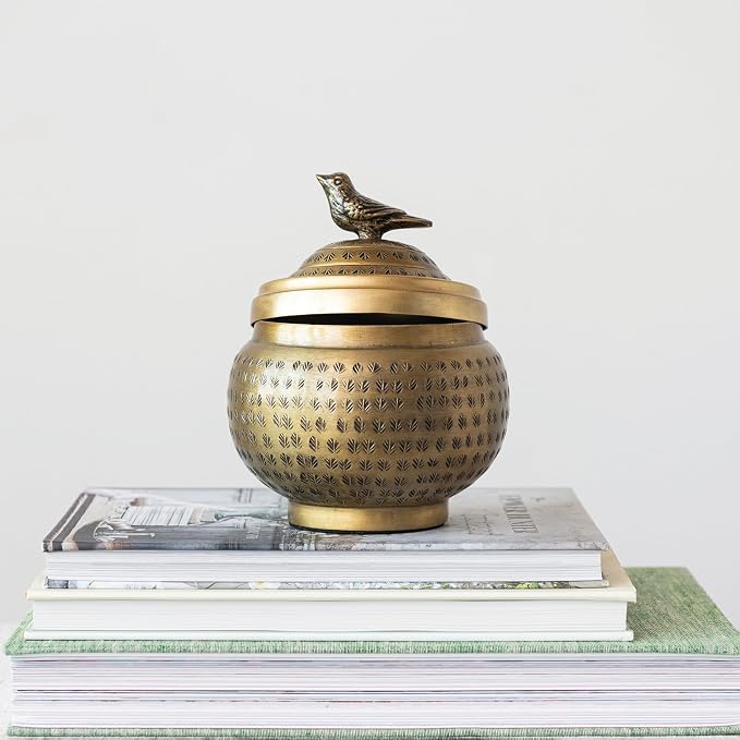 Round Hammered Metal Container - Image 8