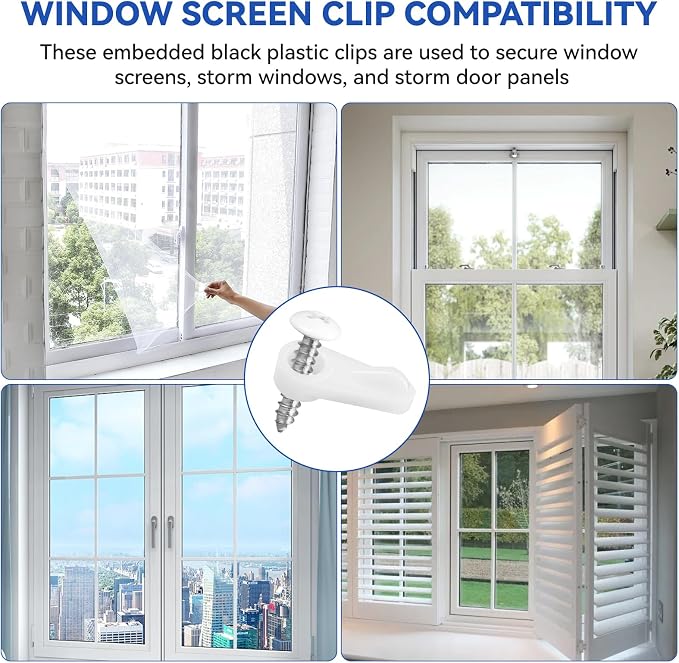 20 Pack Window Screen Clips, PL 7909 Molded Plastic Window Screen Holder Clips - Image 7