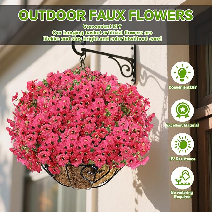 13 Bundles Artificial Flowers for Outdoors Summer Decoration | Silk Realistic - Image 2