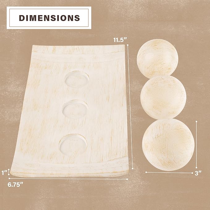 Creative Scents Rustic Luxe Decorative Tray and Orb Set - Image 7