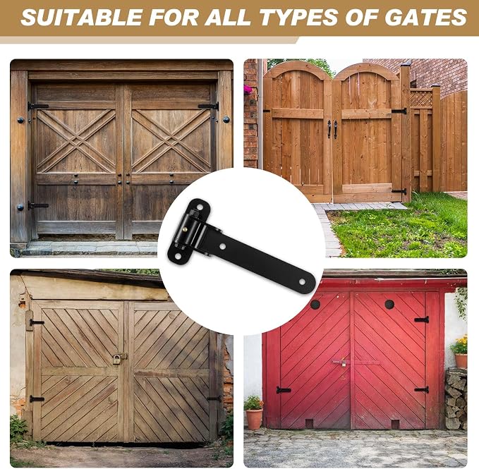 Yaocom 6 Pcs 13" Heavy Duty Gate Hinges 900 Lbs Capacity 180°Open Thickened - Image 6