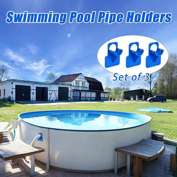 3 PCS Swimming Pool Pipe Holders, Upgraded Pool Hose Support Bracket Above - Image 6