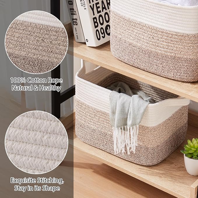 OIASKET Storage Basket for Organizing, Woven Baskets for Storage, Rectangle - Image 3