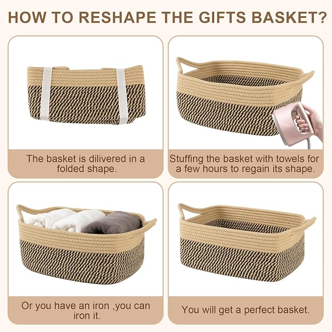 OIAHOMY Woven Basket, Gift Basket Empty - Image 7