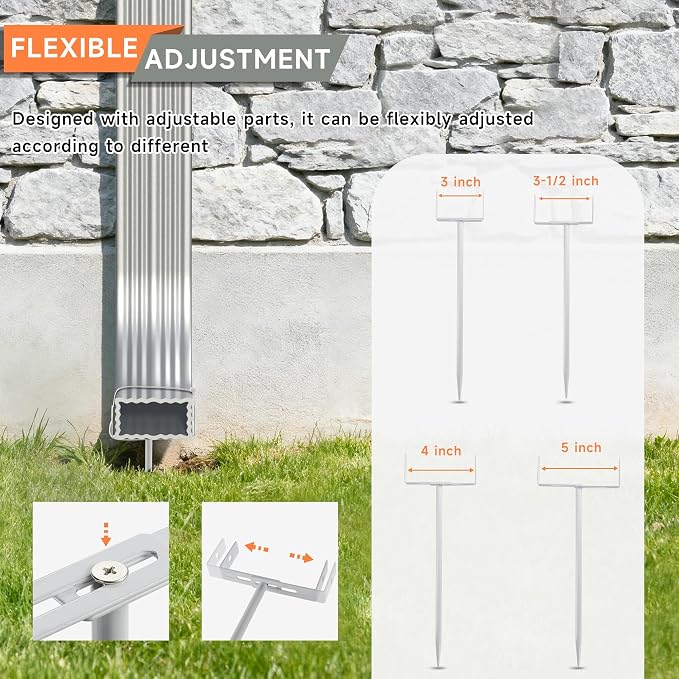 White Rainwater Downspout Bracket - Image 3