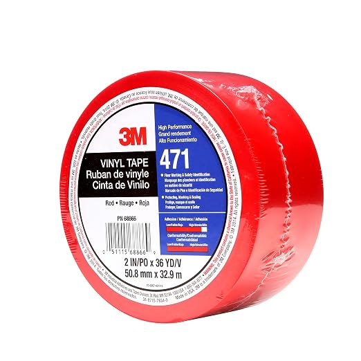 3M Vinyl Tape 471, 2 in x 36 yd, 5.2 mil, 1 Roll - Image 4