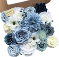 FACINOC Roses Artificial Flowers Blue Bouquet Box Set Fake Flower by FACINOC