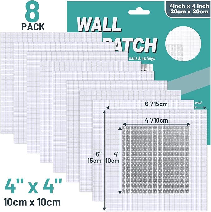 Mckanti 8 Pack 4 Inch Drywall Repair Kit, Aluminum Drywall Patch Wall Repair - Image 2
