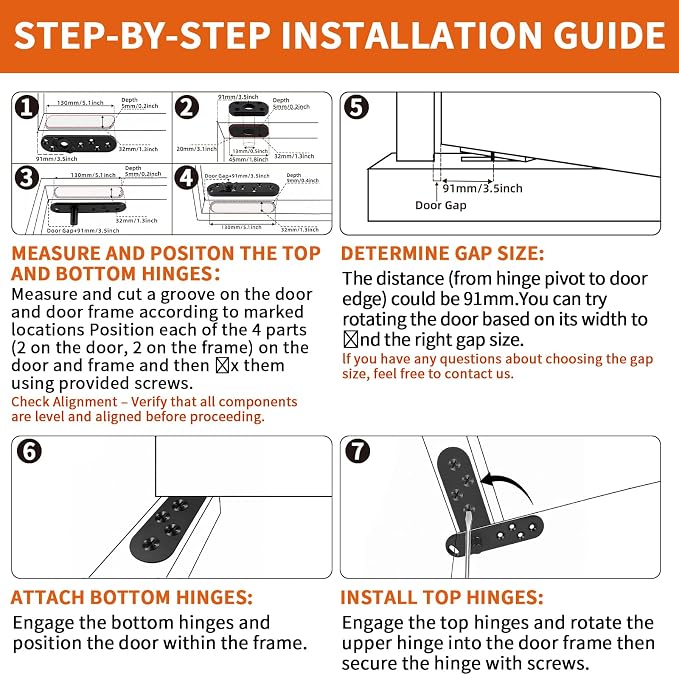 Heavy Duty Pivot Hinge Hold Open Hidden Door Hinge - Image 8