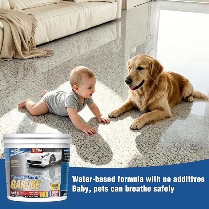 YOA Epoxy Colored Sand Self Leveling Flat Floor Paint, Two-Part Resin Kit - Image 6