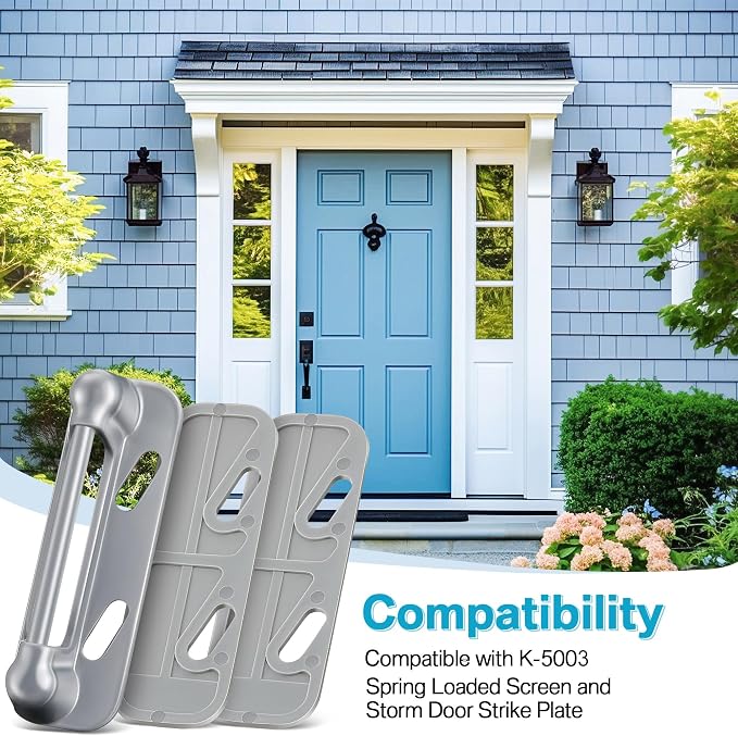 Enhon 3 Pack Screen Door Spring Strike Plate | Spring Loaded Screen and Storm - Image 2
