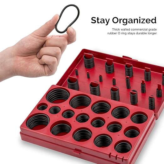NEIKO 407 Rubber O-Ring Assortment Kit, Buna-N Gasket Sealing Rings and - Image 4