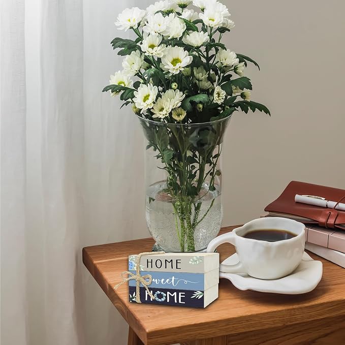 Mini Decorative Books For Home Decor, Small Wood Book Stack For Table Decor - Image 5