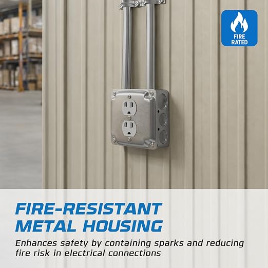 4-Pack 4" Drawn Square Electrical Box - Image 5