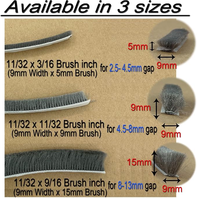 Window Weather Stripping Brush for Sliding Door Frame, Pile Self Adhesive - Image 6