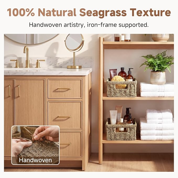StorageWorks Wicker Baskets for Organizing, Seagrass Baskets for Decor - Image 5