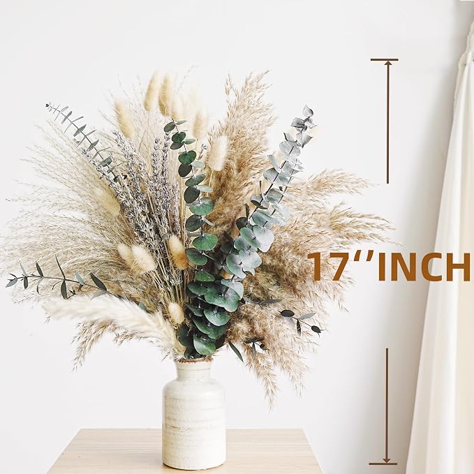 Green Pampas Grass Boho Bouquet – Exquisite Lavender and Eucalyptus Dried - Image 2