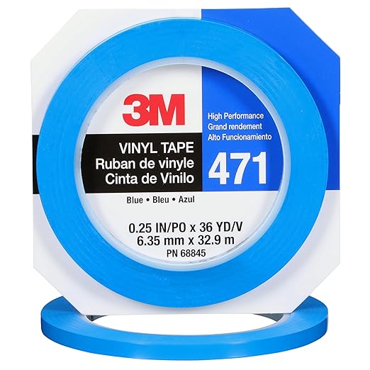 3M Vinyl Tape 471, 1/4 in x 36 yd, 1 Roll by 3MIndustrial