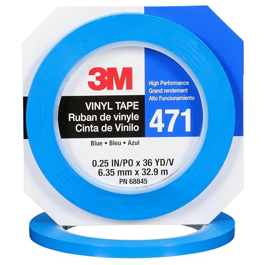 3M Vinyl Tape 471, 1/4 in x 36 yd, 144 Rolls by 3MIndustrial