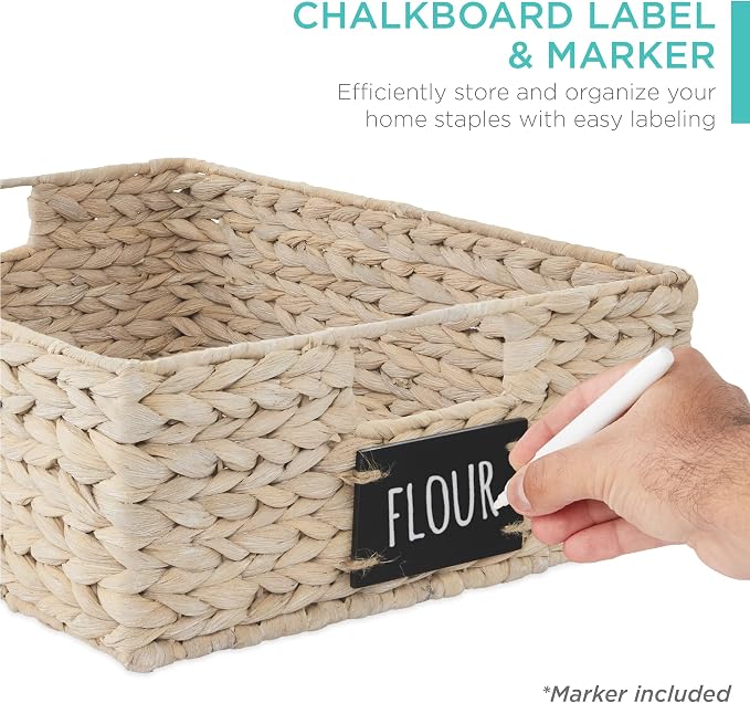 Best Choice Products Set of 4 16x12in Large Water Hyacinth Pantry Baskets - Image 2