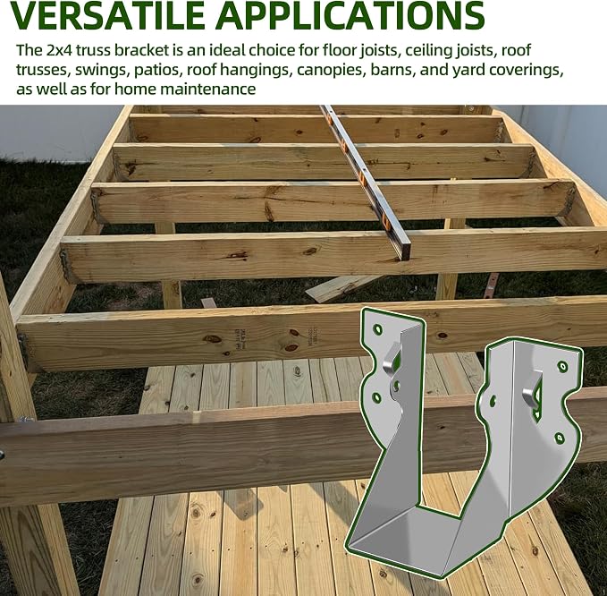 Calvana 2x4 Brackets for Wood, Joist Hangers, Rafter Brackets, Versatile Rafter - Image 7