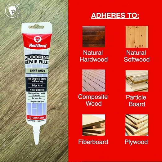 Red Devil 056020 Flooring Repair Filler, 5 oz., Light Wood, 1 Pack - Image 4