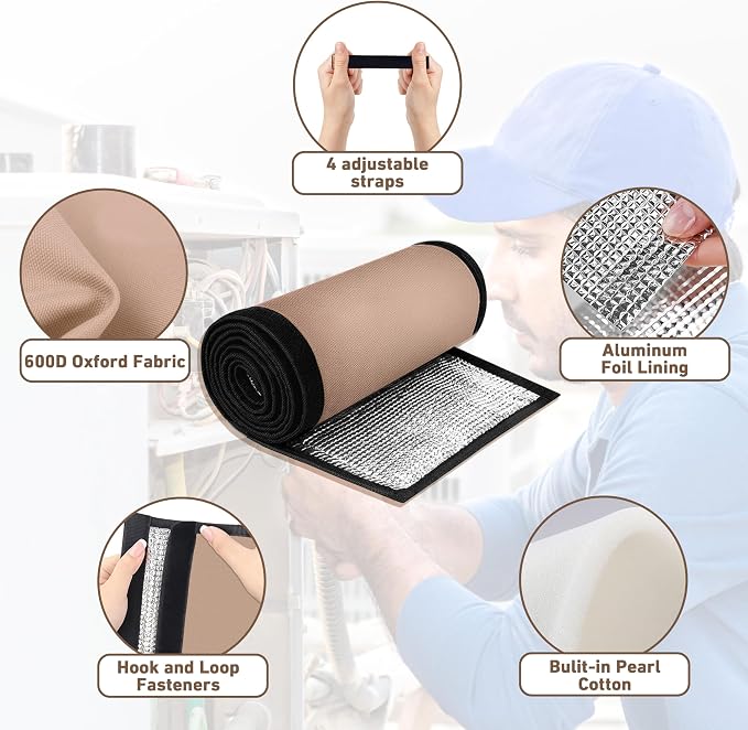 5 Layers HVAC Copper AC Line Pipe Insulation Cover Outdoor 6ft x 10.2in - Image 4