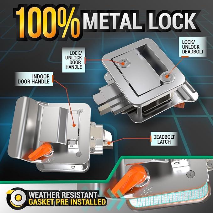 Chrome RV Door Latch | 2 Keyed Alike RV Door Locks - Image 5