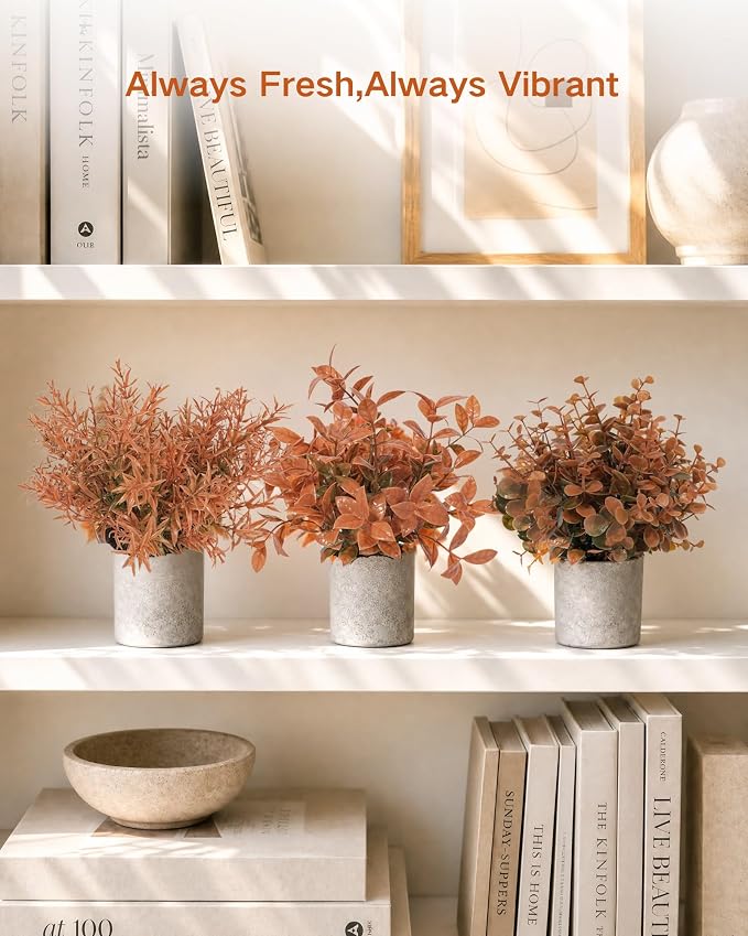 Velener Small Fake Eucalyptus Plant Artificial Potted Plants Indoor - Image 9