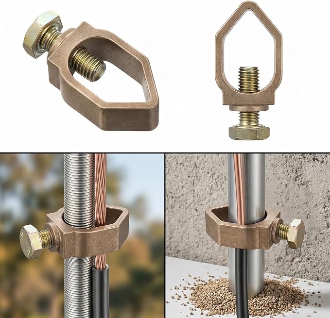 2 Pack Copper Ground Rod Clamp, Copper Mechanical Connectors - Image 5