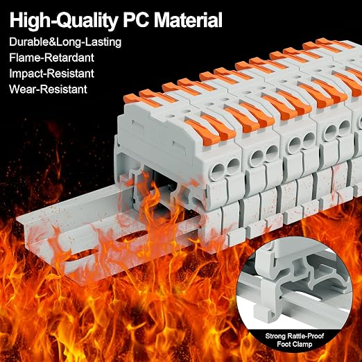 5Pcs DIN Terminal Blocks, 2 Conductor Splicing Connectors | 2 Conductor Compact - Image 4