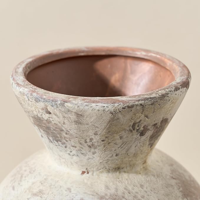7" Ceramic Vase for Home Decor, Decorative Terracotta Farmhouse Rustic Vases - Image 3