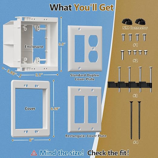 TVBU505-1 Recessed Outlet Box, Outlet Mounting Box - Image 4