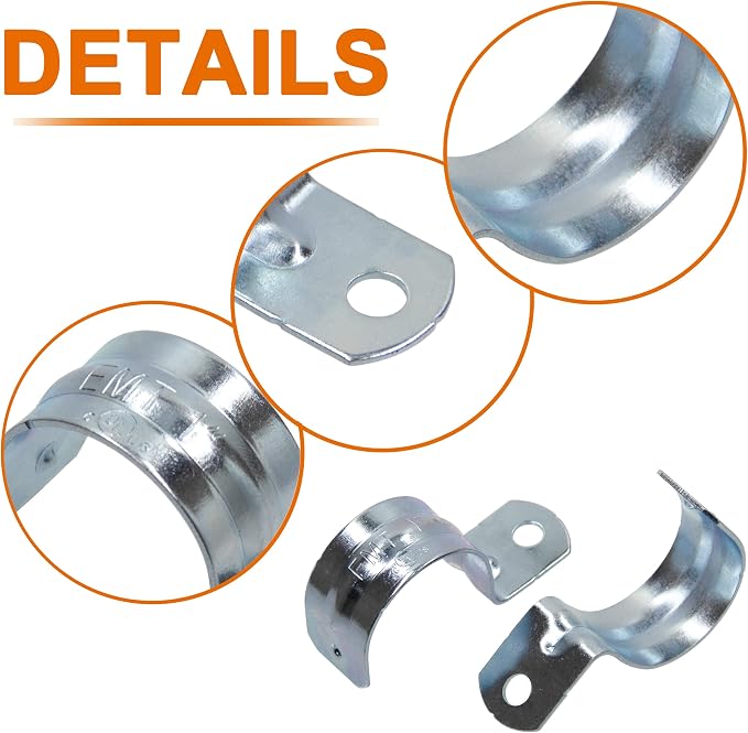 ISPINNER 25pcs 1 Inch Zinc Plated Steel EMT Pipe Straps - Image 4